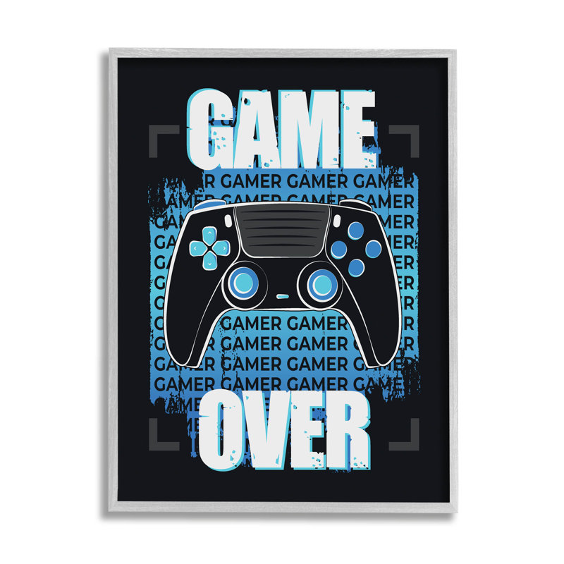 Art de la giclée de Game Over contrôleur par Angela Nickeas, H 14 po x l 11 po x P 1,5 po, Estampe numérique Farmhouse