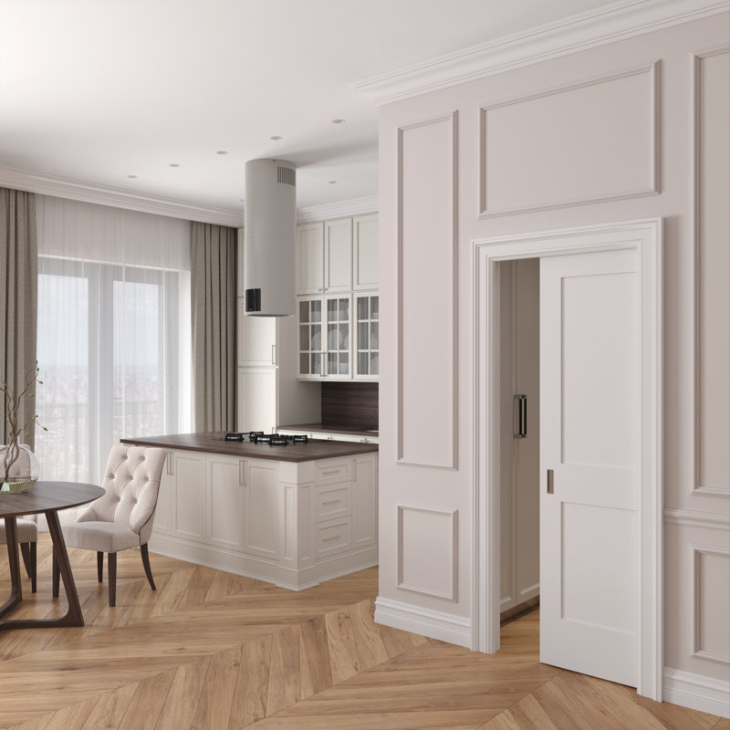 White Solid Core Wood Primed Interior Door Slab 22 x 80