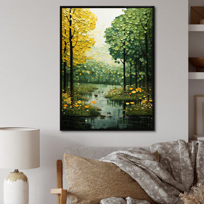 «Green Green Trees», art mural sur toile Cottage