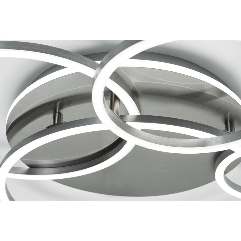 Orbit LED Semi Flush Mount - 120V -  - 5 CCT, Satin Nickel, 4" H x 18" W x 18" D