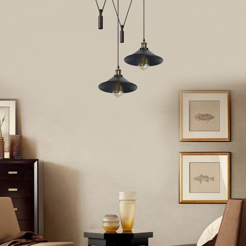 2 - Light Mata Black Cone Pendant, Mata Black
