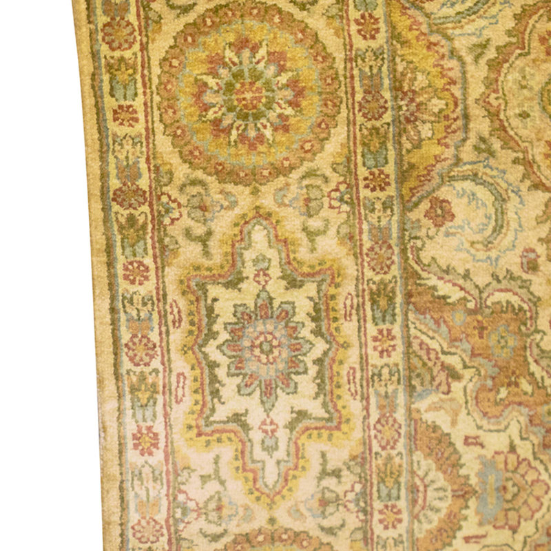 Hand Knotted Wool Oriental Area Rug in Cream