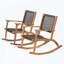 Ensemble de 2 chaises berçantes en bois d'acacia et en osier-387504131