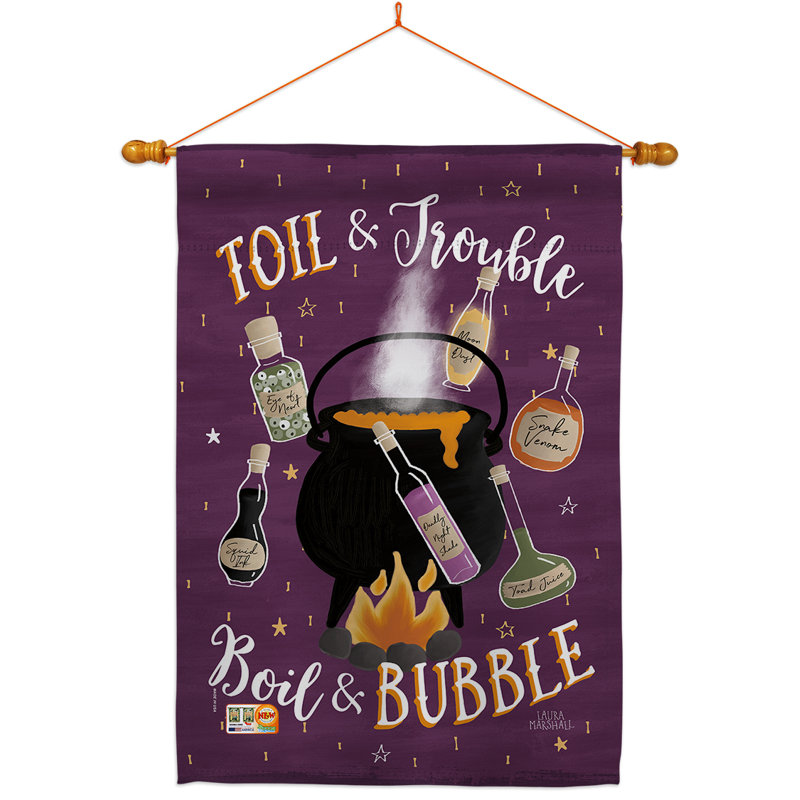 Ensemble de drapeaux en polyester 40 po x 28 po Toil and Trouble