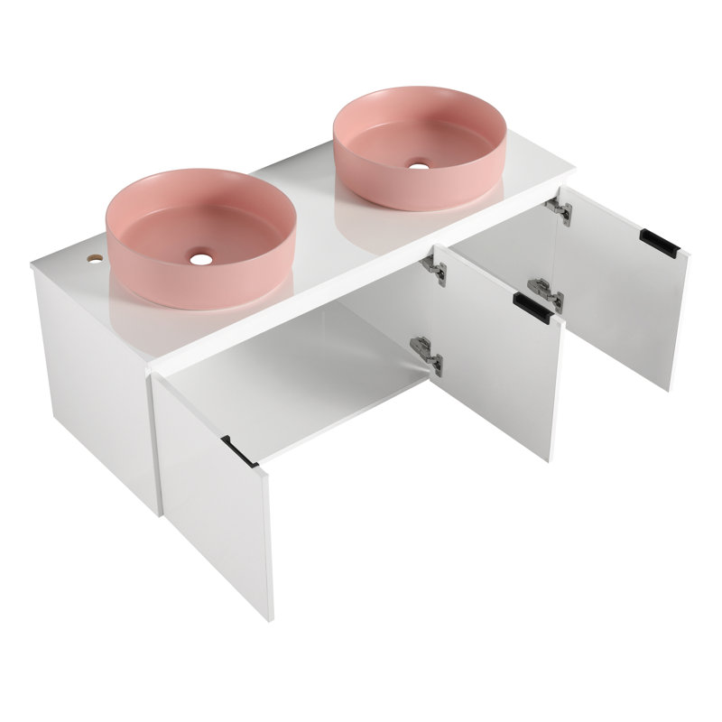 Meubles-lavabos modernes de 122 cm (incluant le meuble et le lavabo) avec rangement