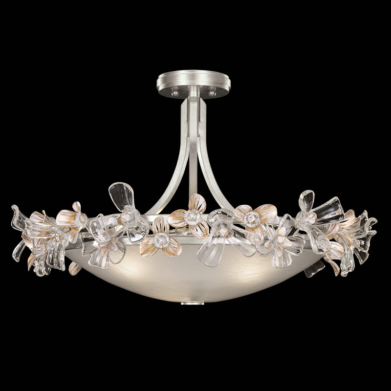 Azu 3 - Light Semi Flush Mount, Silver Leaf