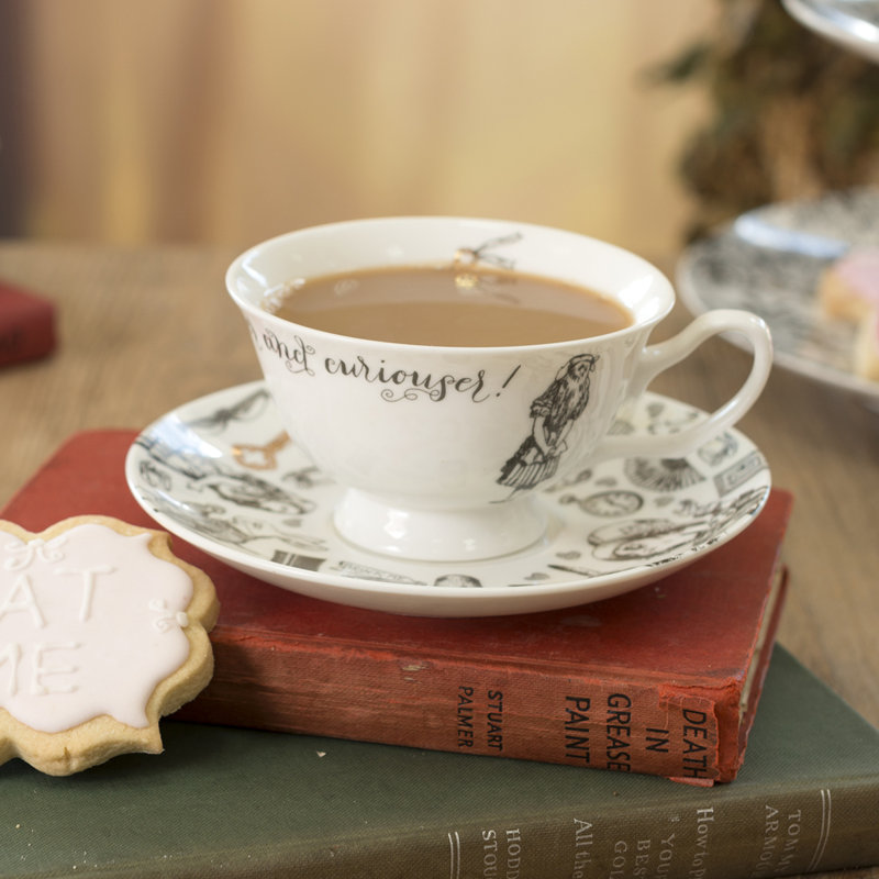 Alice In Wonderland Ceramic Teacup and Saucer, 1