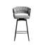 Ensemble de deux chaises de bar pivotantes à 360 ° avec deux tabourets de comptoir rembourrés avec des pieds en métal pour les cuisines de luxe modernes
