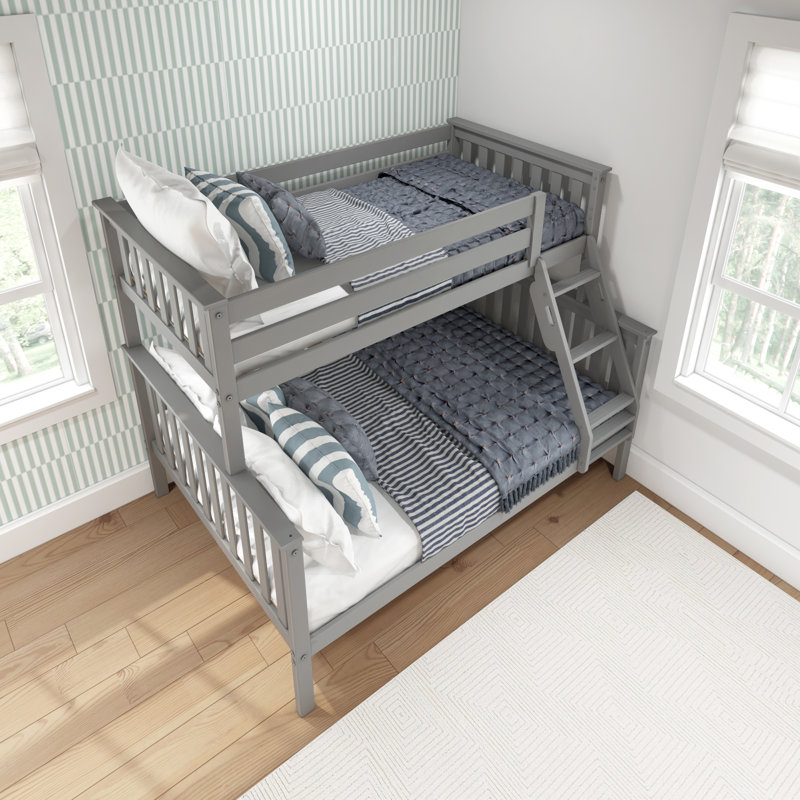Aileana Twin Over Full Solid Wood Standard Bunk Bed, Gray
