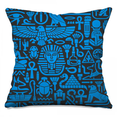 Egyptian Hieroglyphics Symbols Double Sided Throw Pillows
