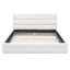 Grand lit tapissier blanc, structure en bois de pin +, sans sommier, plateforme de lit de 81 po x 61 po en blanc, construction avec tête de lit pour un meilleur sommeil, l 87,8 po x L 66 po-894116906