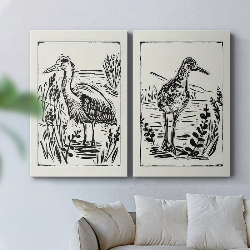 Toile tendue avec châssis Linocut I-Premium Gallery - prête à être accrochée, H 48 po x l 64 po