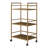 Helix 3-Tier Rolling Bar Cart with Wheels, Gold Kitchen Cart for Beverages and Wine