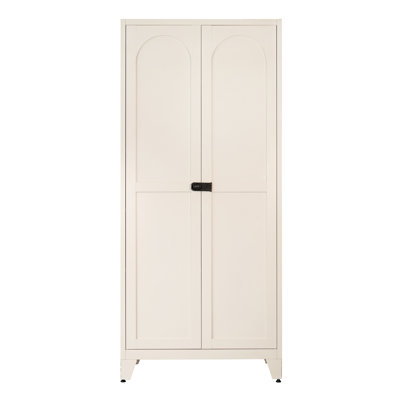 71'' 2 Shapely Door Cabinet With Lock, Metal Storage Cabinet with Doors and Adjustable Shelves, for Kitchen, Bedroom, Living Room