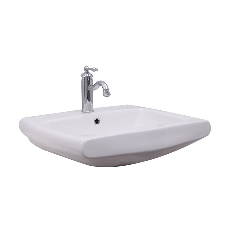 Barclay Ambrose 18.5'' White Vitreous China Rectangular Bathroom Sink with Overflow, Single