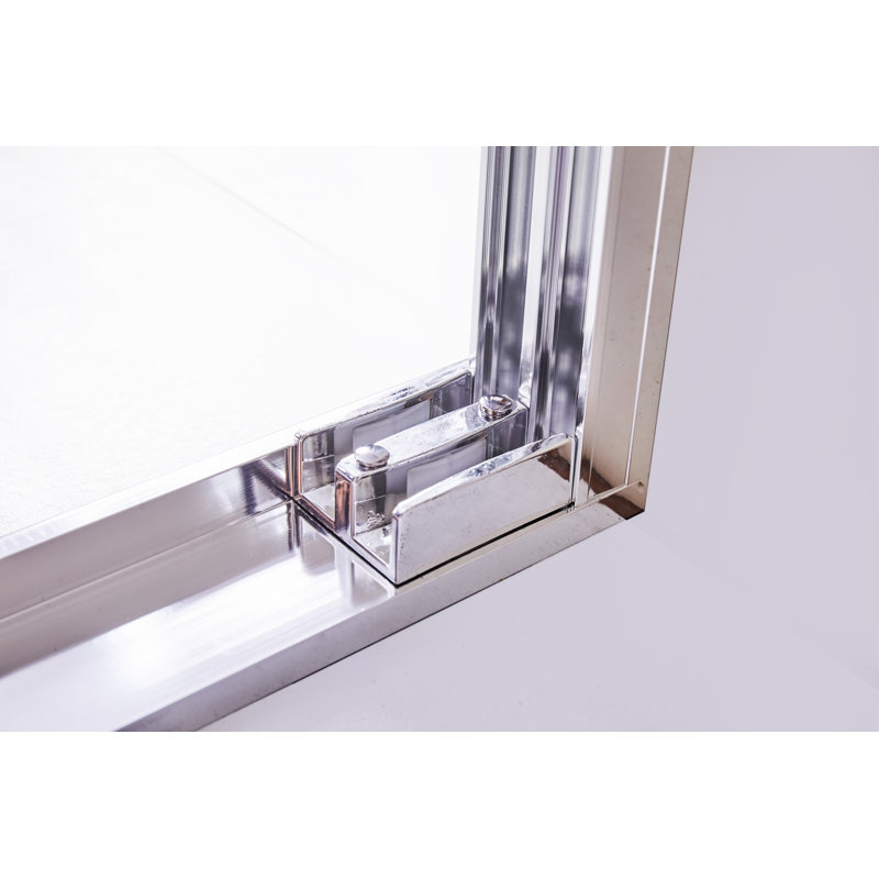 56 - 60 In. W X 72 In. H Semi-Frameless Shower Door, Double Sliding Shower Door, 1/4" (6Mm) Clear Tempered Glass Shower Door With Explosion-Proof Film