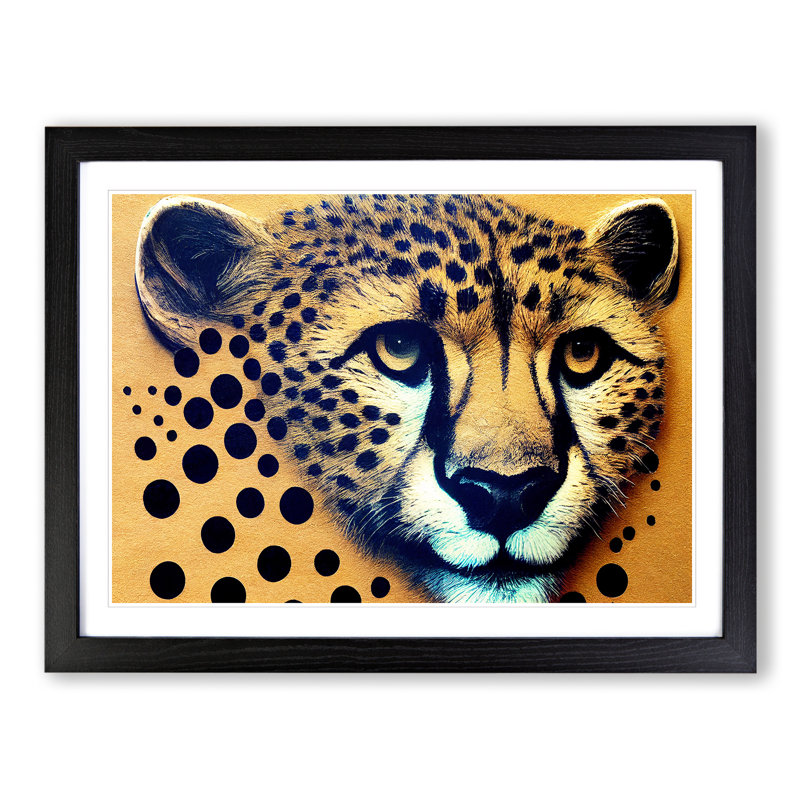 Blooming Cheetah - Framed Print, Black, 34cm H x 46cm W x 2cm D