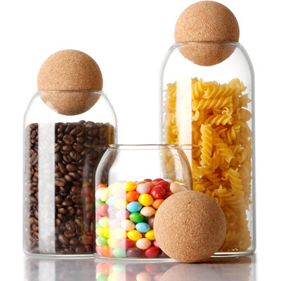 Storage Glass Jar Set Food Storage Tank With Wooden Lid 500 ML,800ML,1200ML