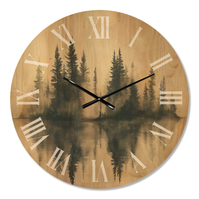 Horloge murale en bois Scenic Non-Ticking, Large