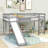 Twin Wood Loft Bed With Slide & Ladder-303621949-328852437
