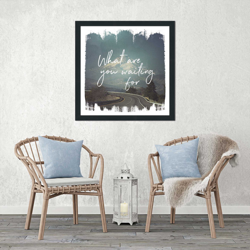 «Wild Wishes III», art textuel, H 21,5 po x l 21,5 po x P 0,75 po, Cadre espresso