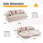 Canapé-lit 2 en 1 pliable, canapé-lit convertible pliable sans os de 70 pouces, 4 coussins pour le salon-1220955657