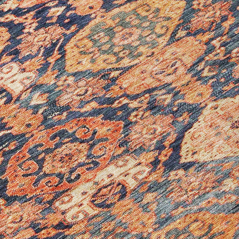 Ambray Orange Washable Indoor-Outdoor Rug - , 5' x 7'6"