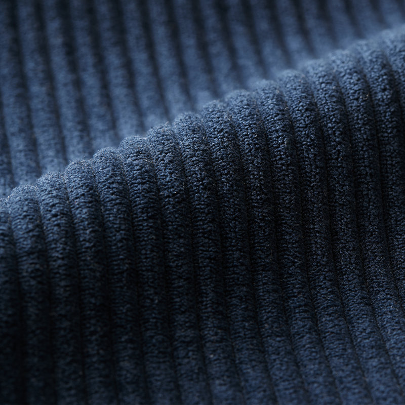 Canapé en polyester à accoudoirs carrés Dereon, H 32,7 po x l 90 po x P 35 po, Corduroy Blue