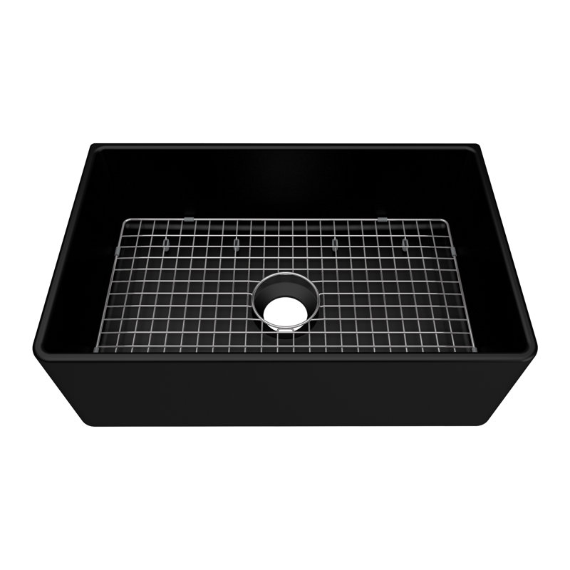 ADRIA FIRECLAY KITCHEN SINK, 30", Matte Black