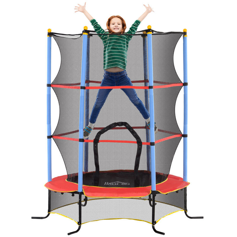 HOMCOM 6FT Kids Trampoline with Net Enclosure for Toddlers Age 3-10 Blue