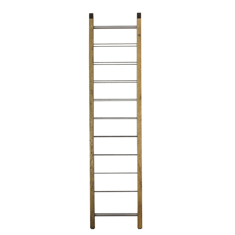 Elle Solid Wood Floor Wine Bottle Rack in Brown