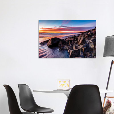 Rock Formations on The Beach at Sunrise, Baja California Sur, Mexico 1 Piece Wrapped Canvas Wall Art