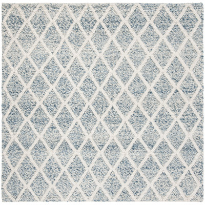 Russo Ivory Blue Hand-Woven Flatweave Rug