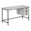 Bureau d'ordinateur de 55 po avec tiroirs de rangement pour bureau à domicile / ordinateur portable, stratifié gris / métal noir, contemporain moderne | Idée cadeau
