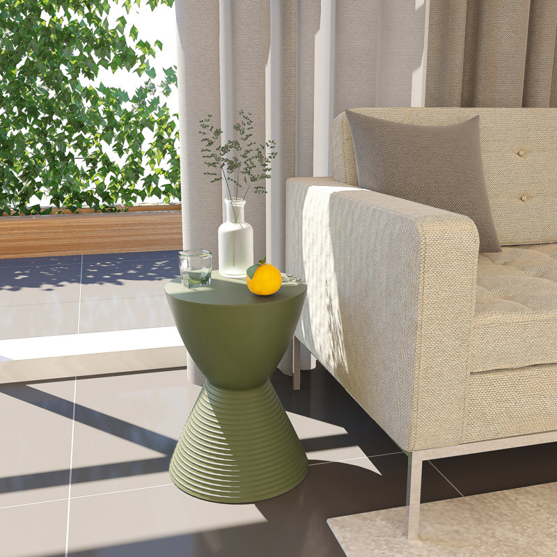 Table de bout tambour en sablier Durant Durant, Single, Vert olive