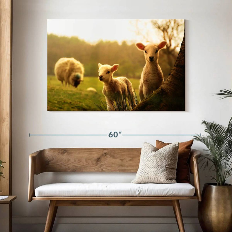 Brampt Baby Lambs, 32" H x 48" W