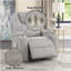 Fauteuil inclinable électrique pivotant, rembourré à 360 ° avec base 5 étoiles dorée, gris clair, mouvement fluide et design ergonomique