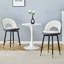 Ensemble de 2 chaises de bar rembourrées pivotantes à 360 ° avec design ergonomique et pieds en métal robustes pour de multiples occasions-825250008