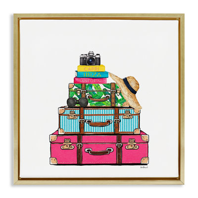 Glam Travel Suitcases Floating Frame, design by Amanda Greenwood