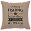 Coussin Wooded River Image - Jour de pêche - Brique de coton-2049847444