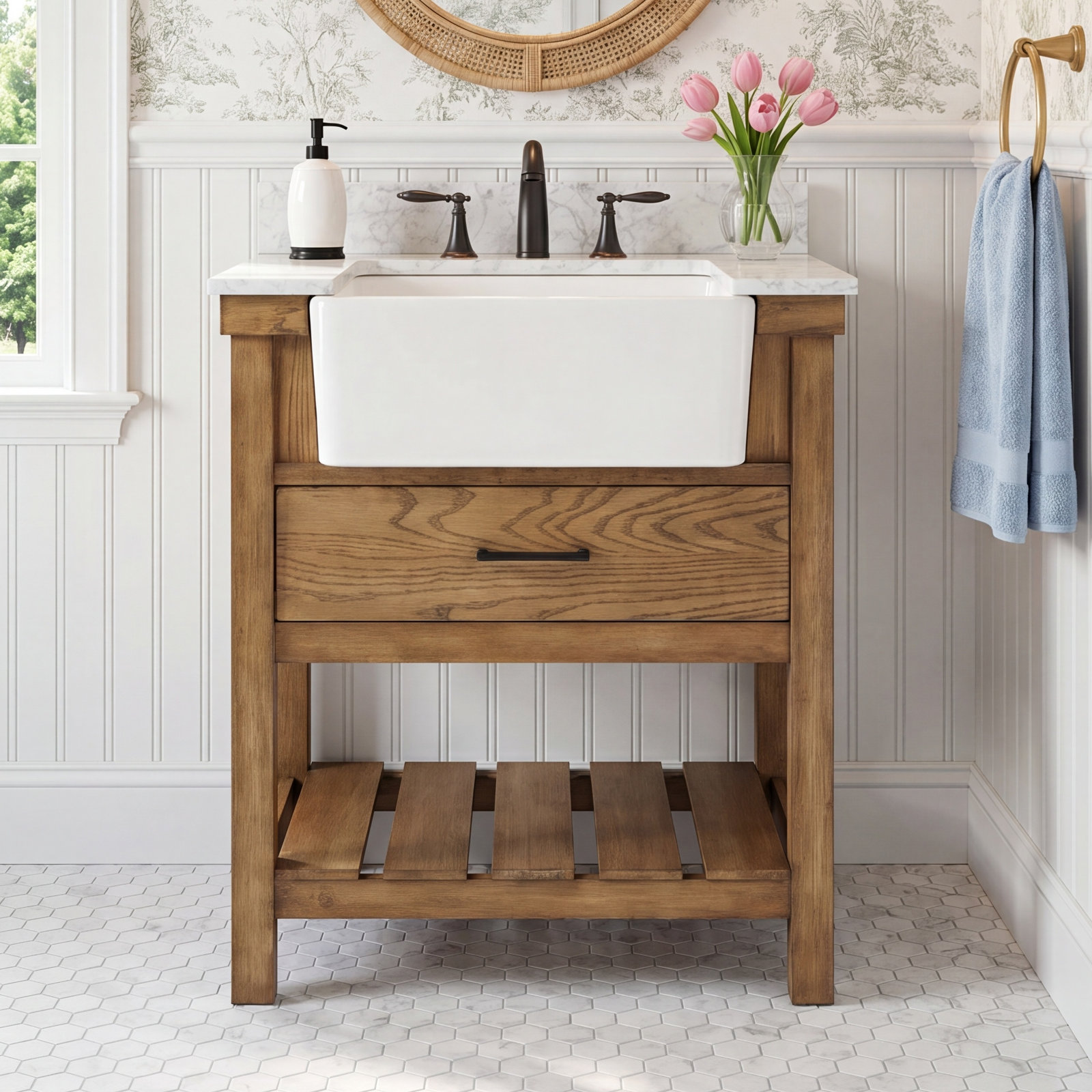 Pelaghia 30'' Single Bathroom Vanity, Driftwood