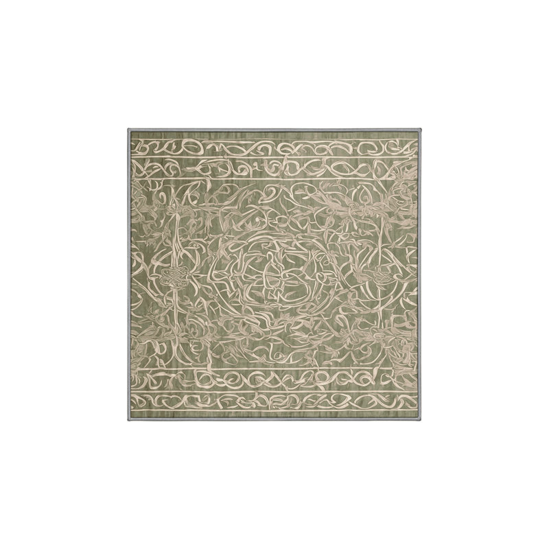 Tapis brun lavable à la machine, Carré 6 pi