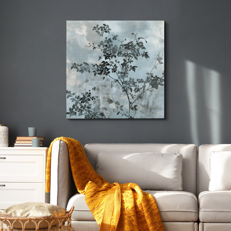 Tree Branch Leaves Abstract Background, 12" H x 12" W, Wrapped Canvas