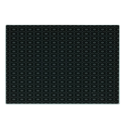 Ambesonne Floral Tempered Glass Cutting Board Dotted Curvy Mosaic Motifs Black and Grey