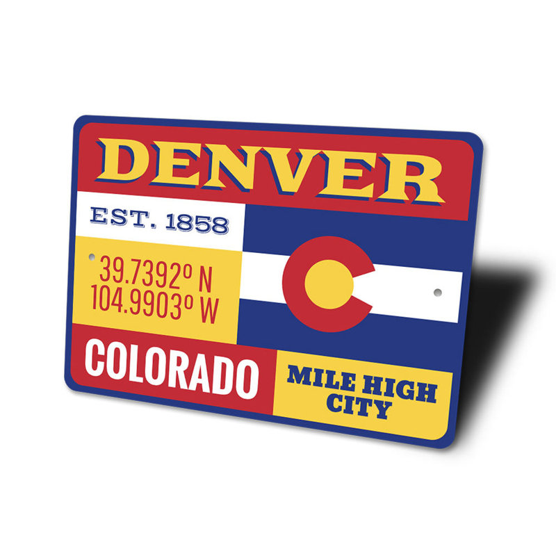 Enseigne en aluminium Denver, H 10 po x l 14 po x P 0,04 po