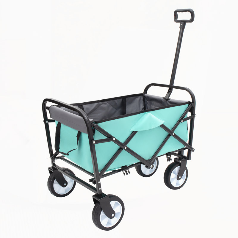 Chariot pliable à roulettes pliable avec roues, Vert