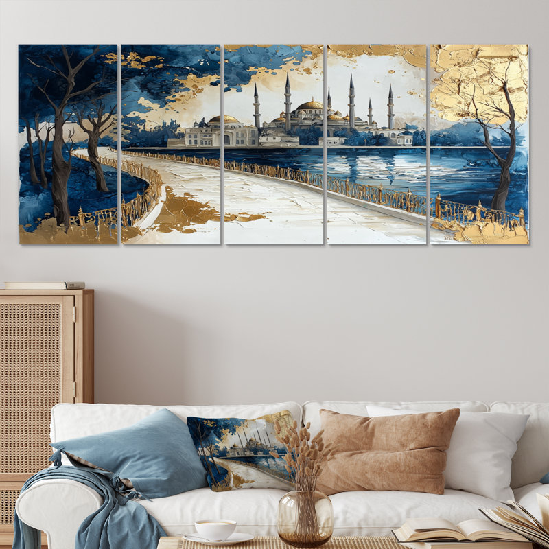 Ensemble de décorations murales bleues et bleues, H 32 po x l 80 po