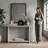 Caomhan 47" W Travertine Modern Console Table Hallway Foyer Table with Open Shelf