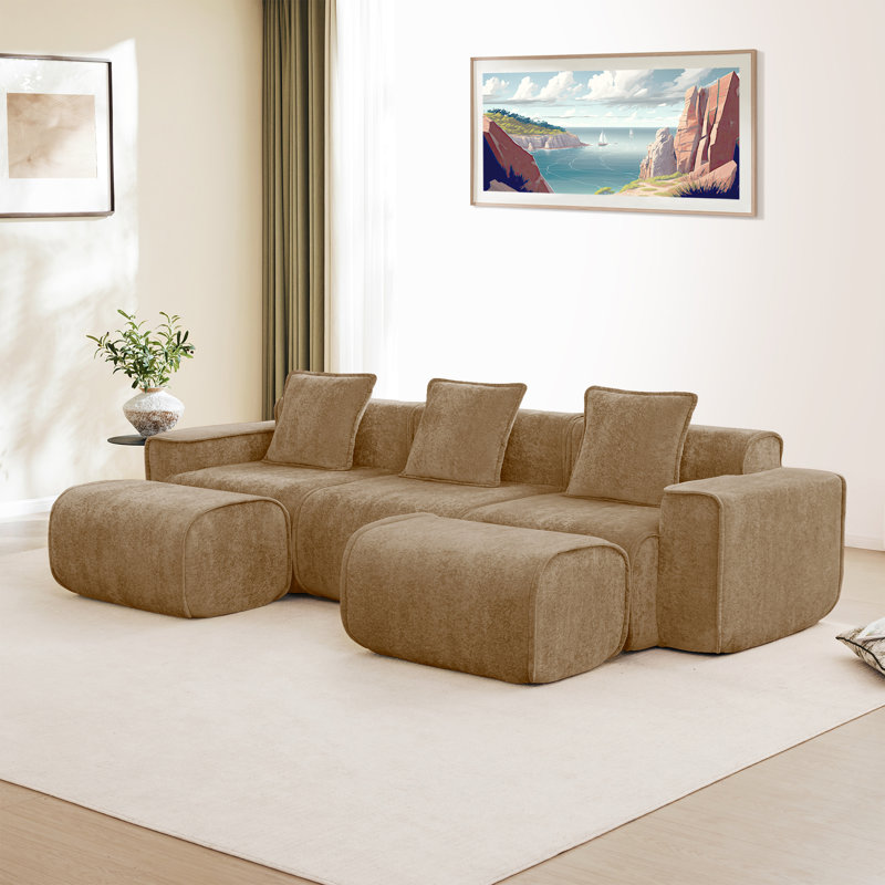 Canapé modulaire Boneless, Brun, H 31,1 po x l 108,66 po x P 59,84 po, 5