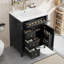 Meuble-lavabo fonctionnel avec lavabo, tiroirs multiples et tablettes réglables, fabrication durable pour le rangement organisé de la salle de bain-134524740-134524739